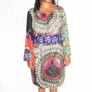 Desigual abstract colorful puffball dress
